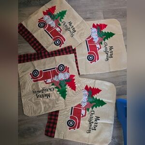 Christmas Chair Covers Buffalo Plaid Christmas Tree Truck Dining Chair Covers 4